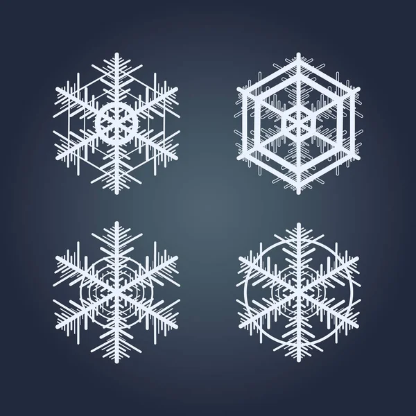 Coleção de flocos de neve. Elemento decorativo inverno . —  Vetores de Stock