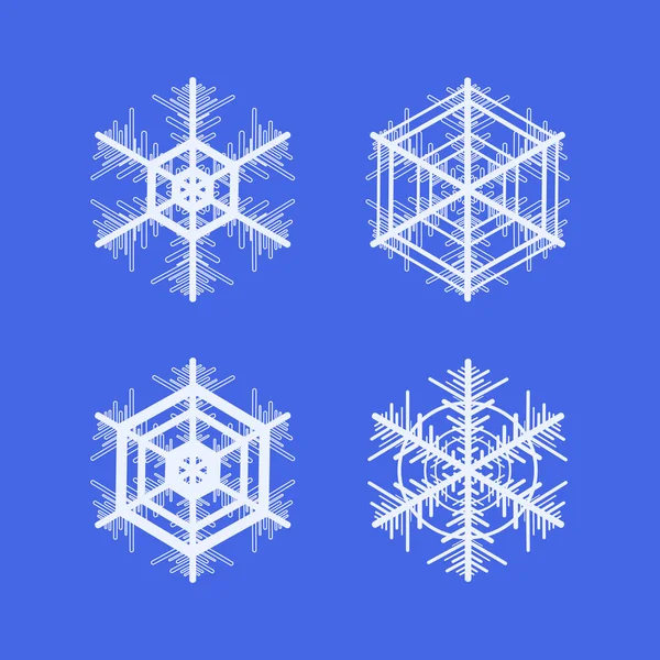 Colección de copos de nieve. Elemento decorativo invierno . — Vector de stock