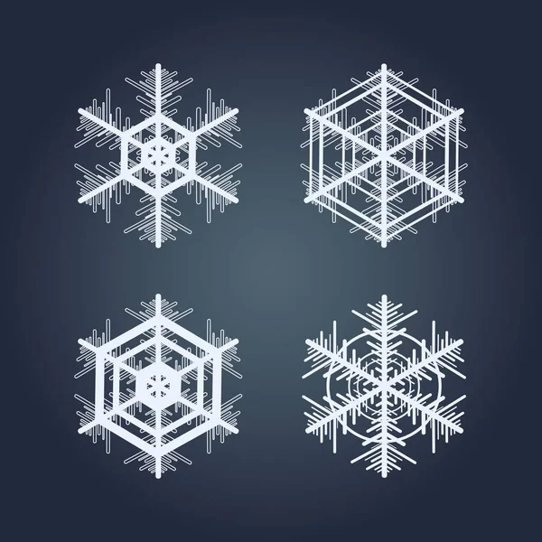 Colección de copos de nieve. Elemento decorativo invierno . — Vector de stock