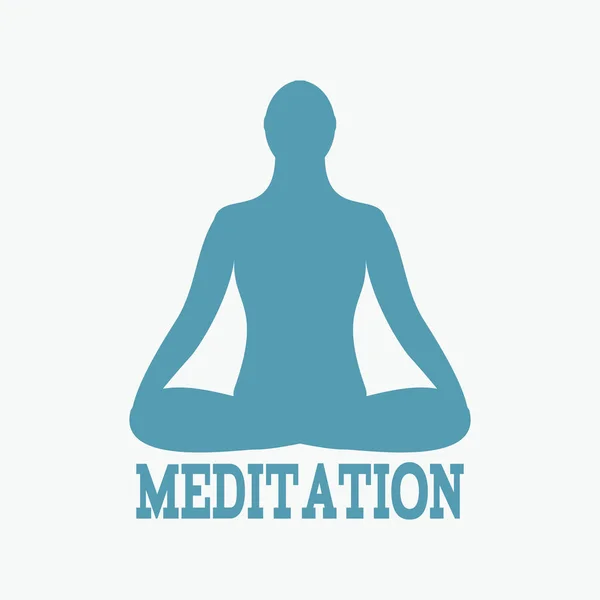 Meditasyon kutsal kişilerin resmi. insan lotus poz meditasyon. — Stok Vektör