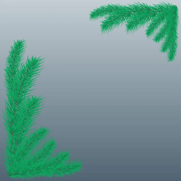 Rahmen aus Nadelzweigen. Hintergrund mit immergrünen Bäumen. b — Stockvektor