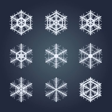 Kar taneleri topluluğu. Kış dekoratif öğe.