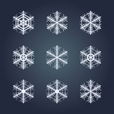 Kar taneleri topluluğu. Kış dekoratif öğe.