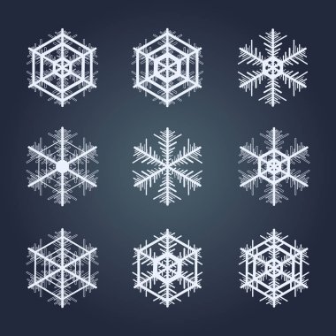 Kar taneleri topluluğu. Kış dekoratif öğe.