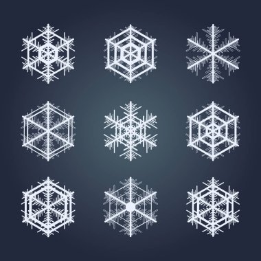 Kar taneleri topluluğu. Kış dekoratif öğe.