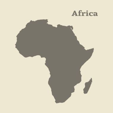 Anahat Afrika Haritası. İzole vektör çizim.