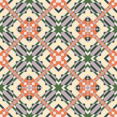 Mozaik seamless modeli. Renkli vektör çizim. Soyut 