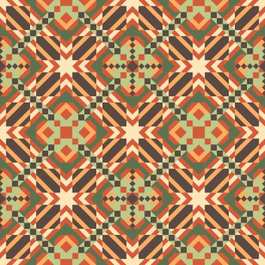 Mozaik seamless modeli. Renkli vektör çizim. Soyut 
