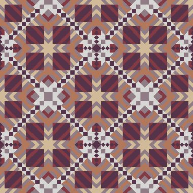 Mozaik seamless modeli. Renkli vektör çizim. Soyut 