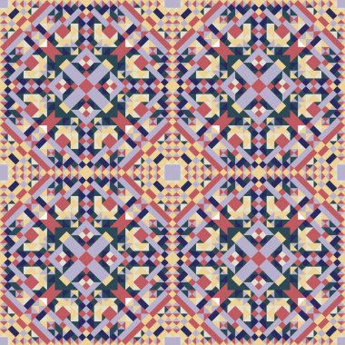 Mozaik seamless modeli. Renkli vektör çizim. Soyut 