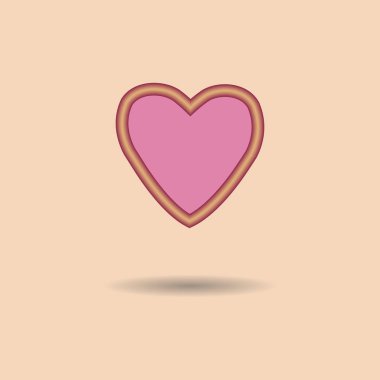 Kırmızı ve pembe kalp. Aşk sembolü. vektör çizim.