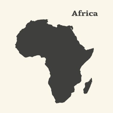 Anahat Afrika Haritası. vektör çizim.