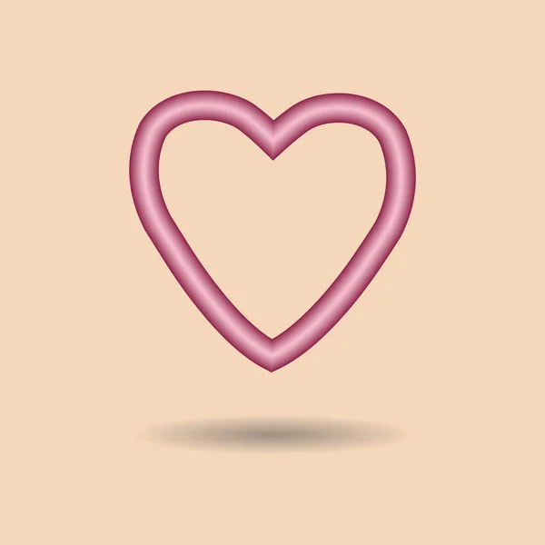 Corazón rojo y rosa. Símbolo de amor. ilustración vectorial . — Vector de stock