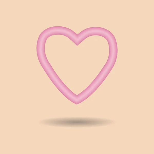 Corazón rojo y rosa. Símbolo de amor. ilustración vectorial . — Vector de stock