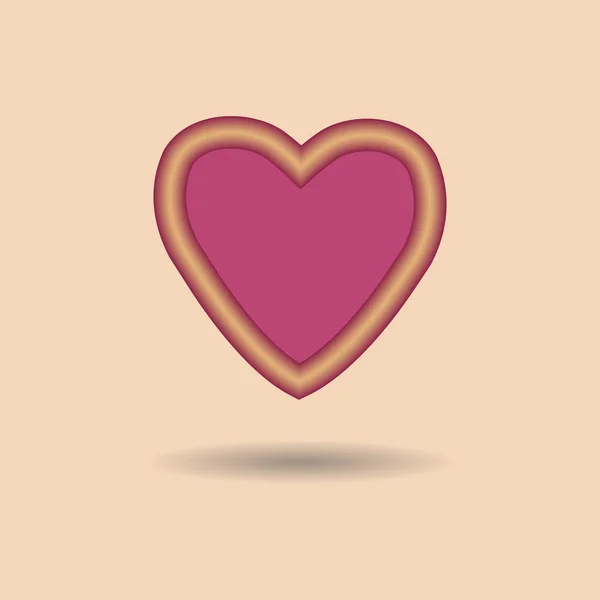 Coeur rouge et rose. Symbole d'amour. illustration vectorielle . — Image vectorielle