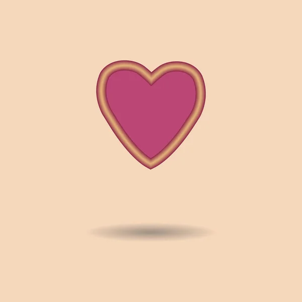 Corazón rojo y rosa. Símbolo de amor. ilustración vectorial . — Vector de stock