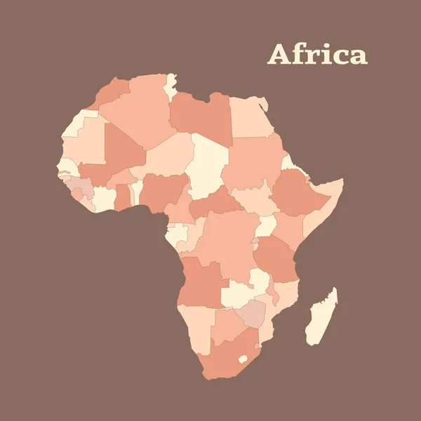 Mapa esquemático de África. ilustración vectorial . — Vector de stock