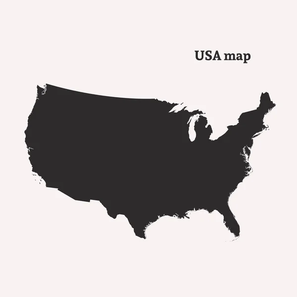 Peta garis besar Amerika Serikat. Ilustrasi vektor terisolasi . - Stok Vektor