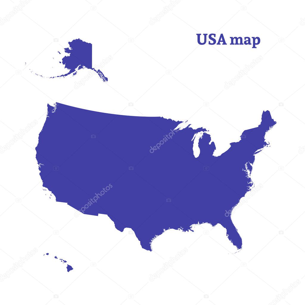 Outline map of USA. Isolated vector illustration.