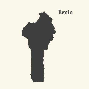 Anahat Benin Haritası. vektör çizim.