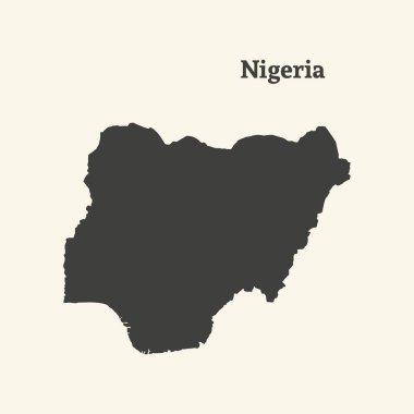 Anahat Nijerya Haritası. vektör çizim.