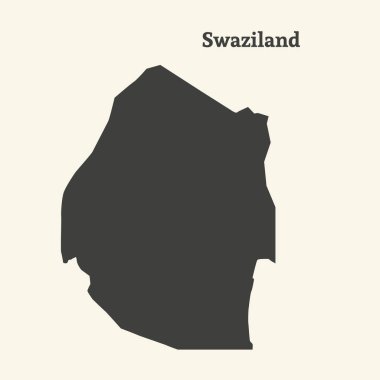 Anahat Svaziland Haritası. vektör çizim.
