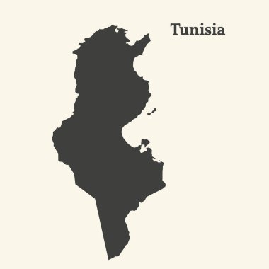 Anahat Tunus Haritası. vektör çizim.