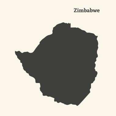 Anahat Zimbabve Haritası. vektör çizim.