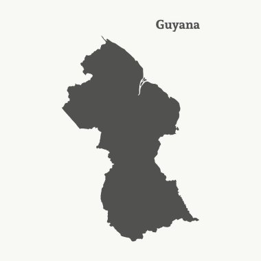 Anahat Guyana Haritası. vektör çizim.