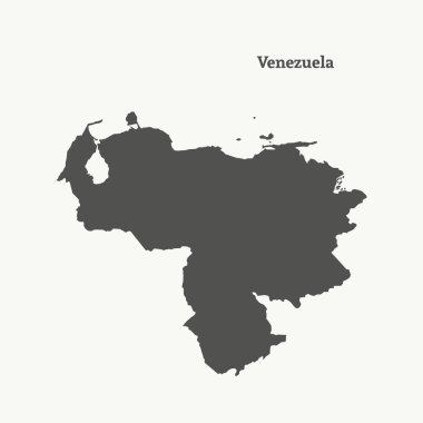 Anahat Venezuela Haritası. vektör çizim.