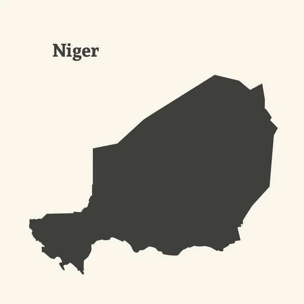 Контурная карта Нигера. векторная иллюстрация . — стоковый вектор