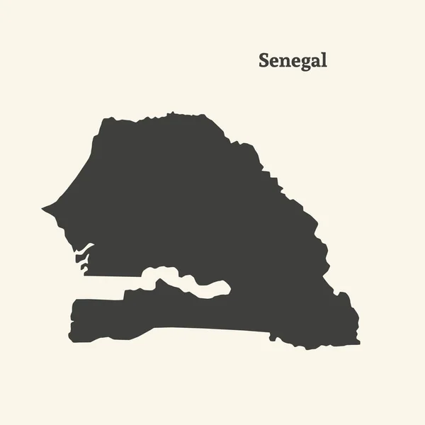 Mapa de Senegal. ilustración vectorial . — Vector de stock