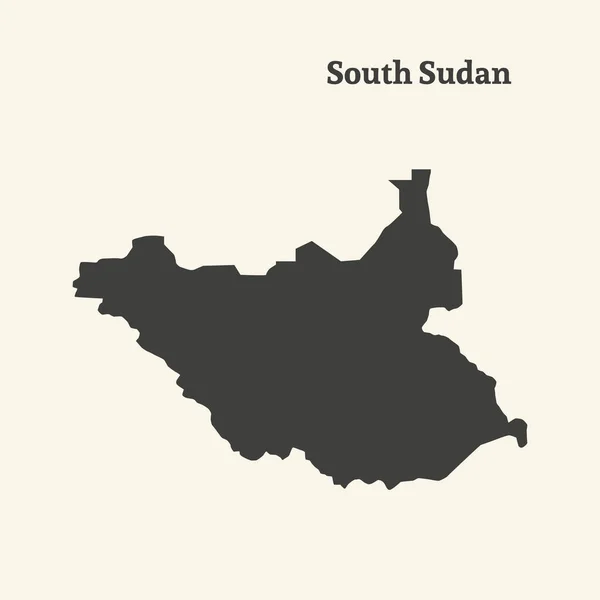 Карта Южного Судана. векторная иллюстрация . — стоковый вектор
