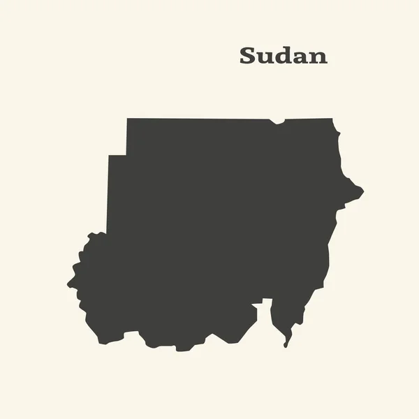 Outline map of Sudan. Isolated vector illustration. — Stock Vector