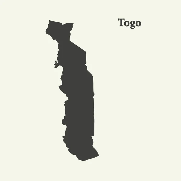 Mapa do contorno do Togo. ilustração vetorial . — Vetor de Stock