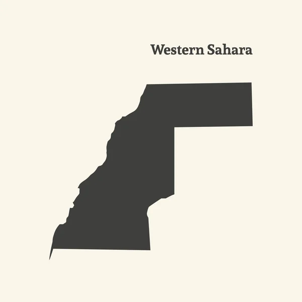 Outline map of Western Sahara. vector illustration. — Stock Vector