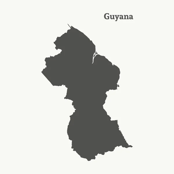 Guyanai térképének körvonala. vektoros illusztráció. — Stock Vector
