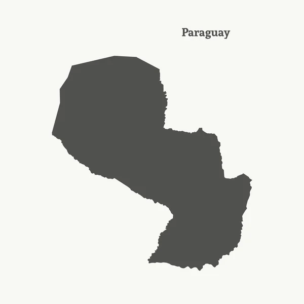 Peta Paraguay garis besar. ilustrasi vektor . - Stok Vektor