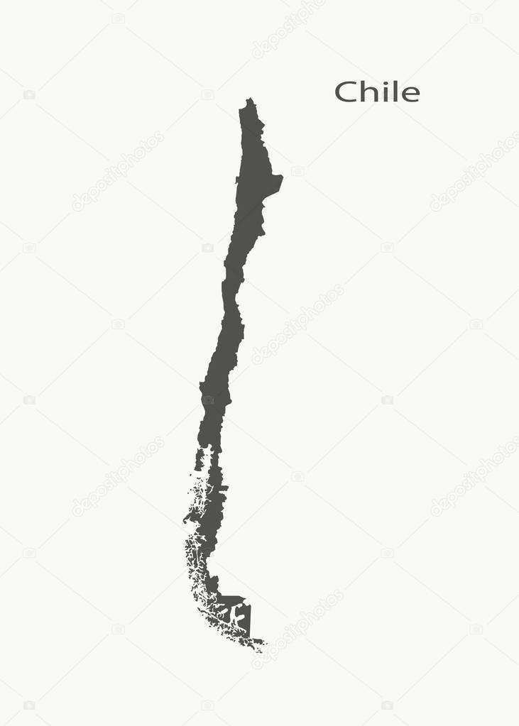 Outline map of Chile. vector illustration.