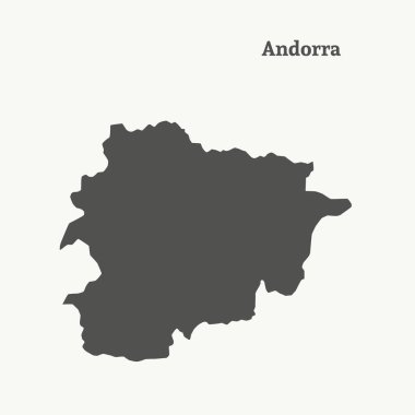 Anahat Andorra Haritası. vektör çizim.