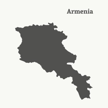 Anahat Ermenistan Haritası. vektör çizim.