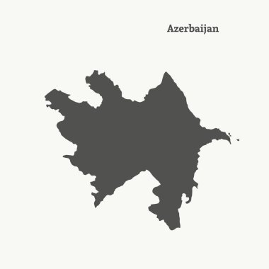 Anahat Azerbaycan Haritası. İzole vektör çizim.