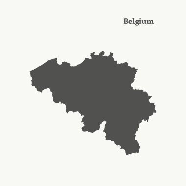 Anahat Belçika Haritası. vektör çizim.