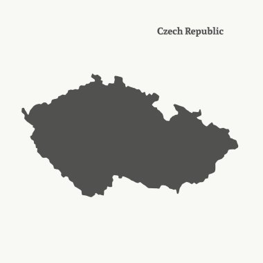 Czech Cumhuriyeti 'nin ana haritası. İzole vektör illüstrasyonu.