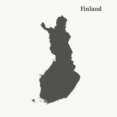 Anahat Finlandiya Haritası. vektör çizim.