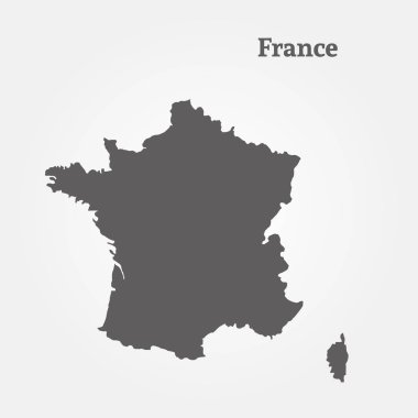 Anahat Fransa Haritası. vektör çizim.