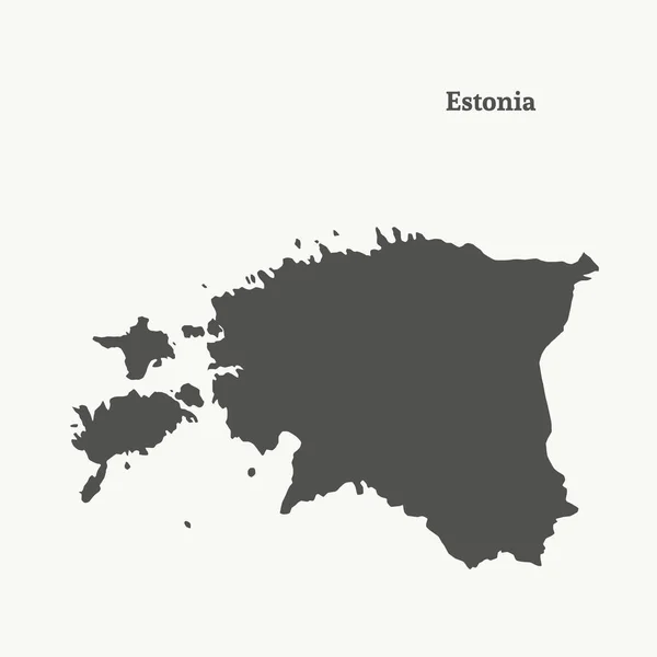 Контур карты Эстонии. Изолированная векторная иллюстрация . — стоковый вектор