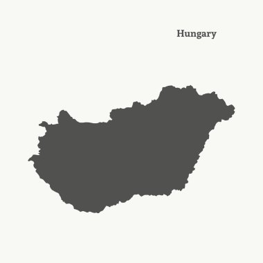 Anahat Macaristan haritası. vektör çizim.
