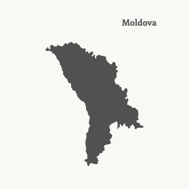 Anahat Moldova Haritası. İzole vektör çizim.