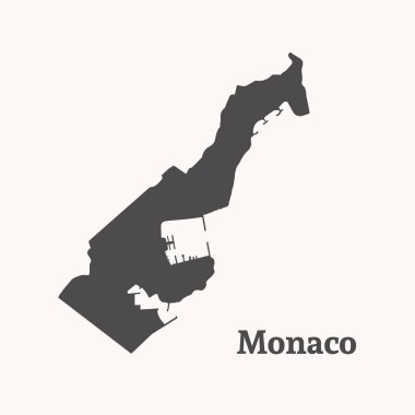 Monaco.vector resimde anahat Haritası.